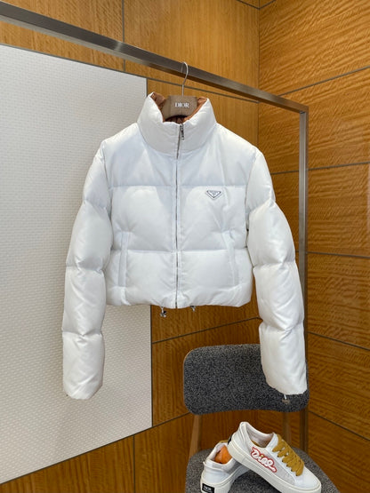 Prada Re-Nylon Short Down Jacket "White"