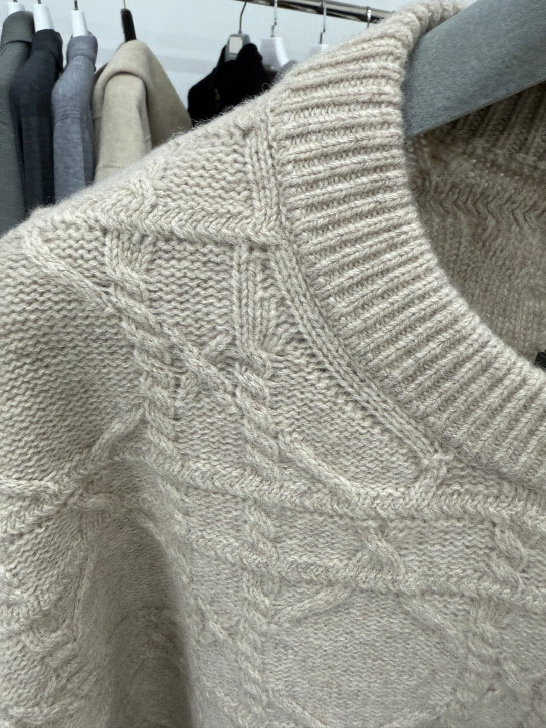 Dior Icons Cannage Sweater "Beige Cashmere Knit"