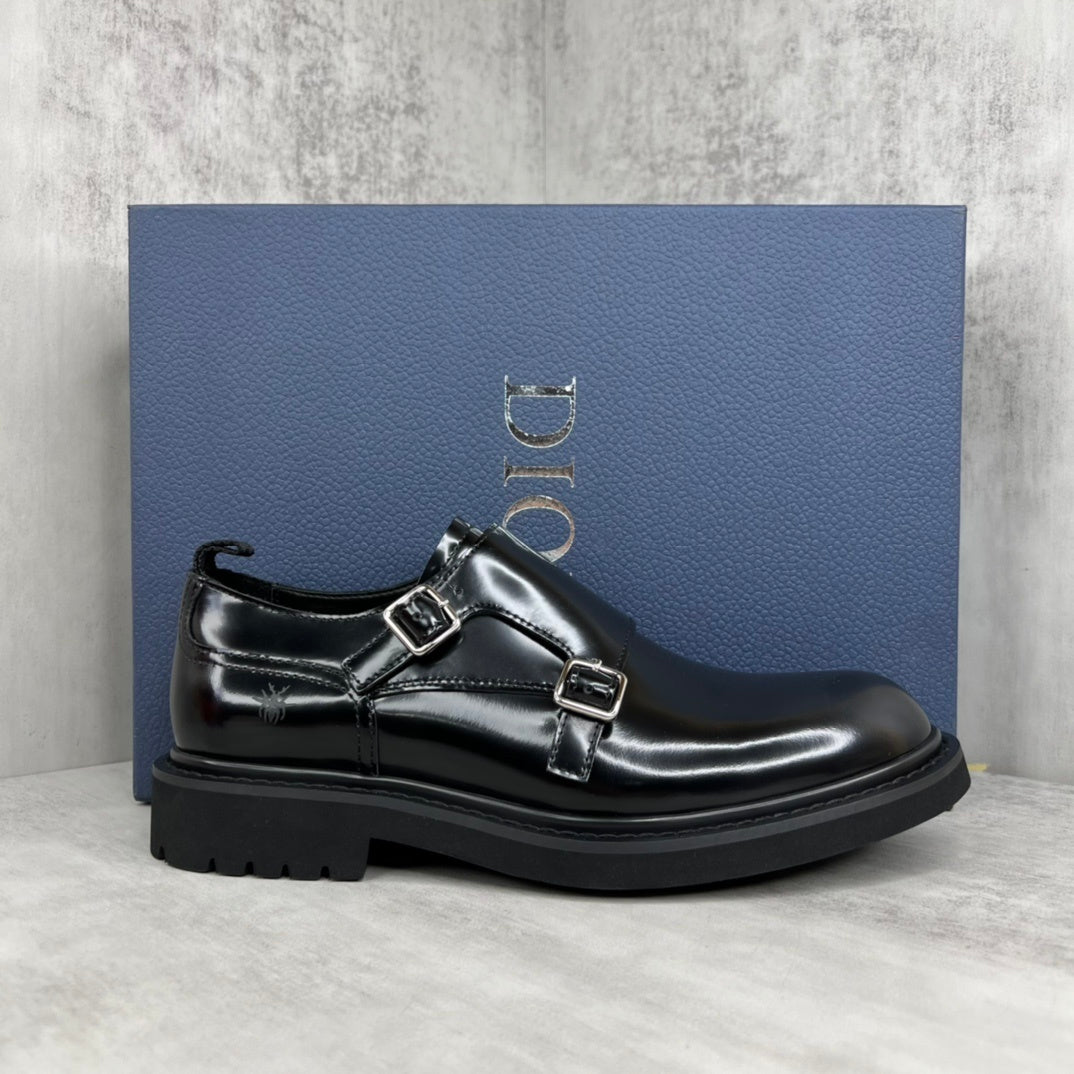 Dior Leather Double Monk Strap "Black"
