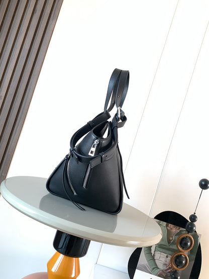 Loewe Hammock Flip Bag in Classic Calfskin "Black"