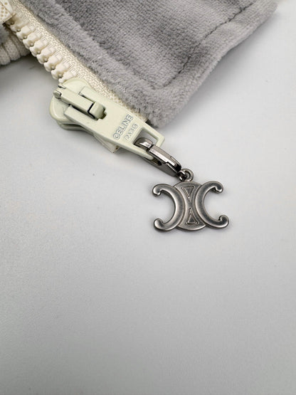 Celine Velvet Tracksuit Zip-up Hoodie "Grey"