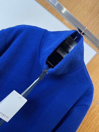 Givenchy Cotton Blend Fleece Jacket "Blue"