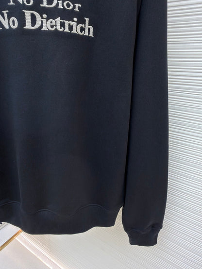 Dior Sweatshirt with Embroidery "Black and White Cotton Fleece"