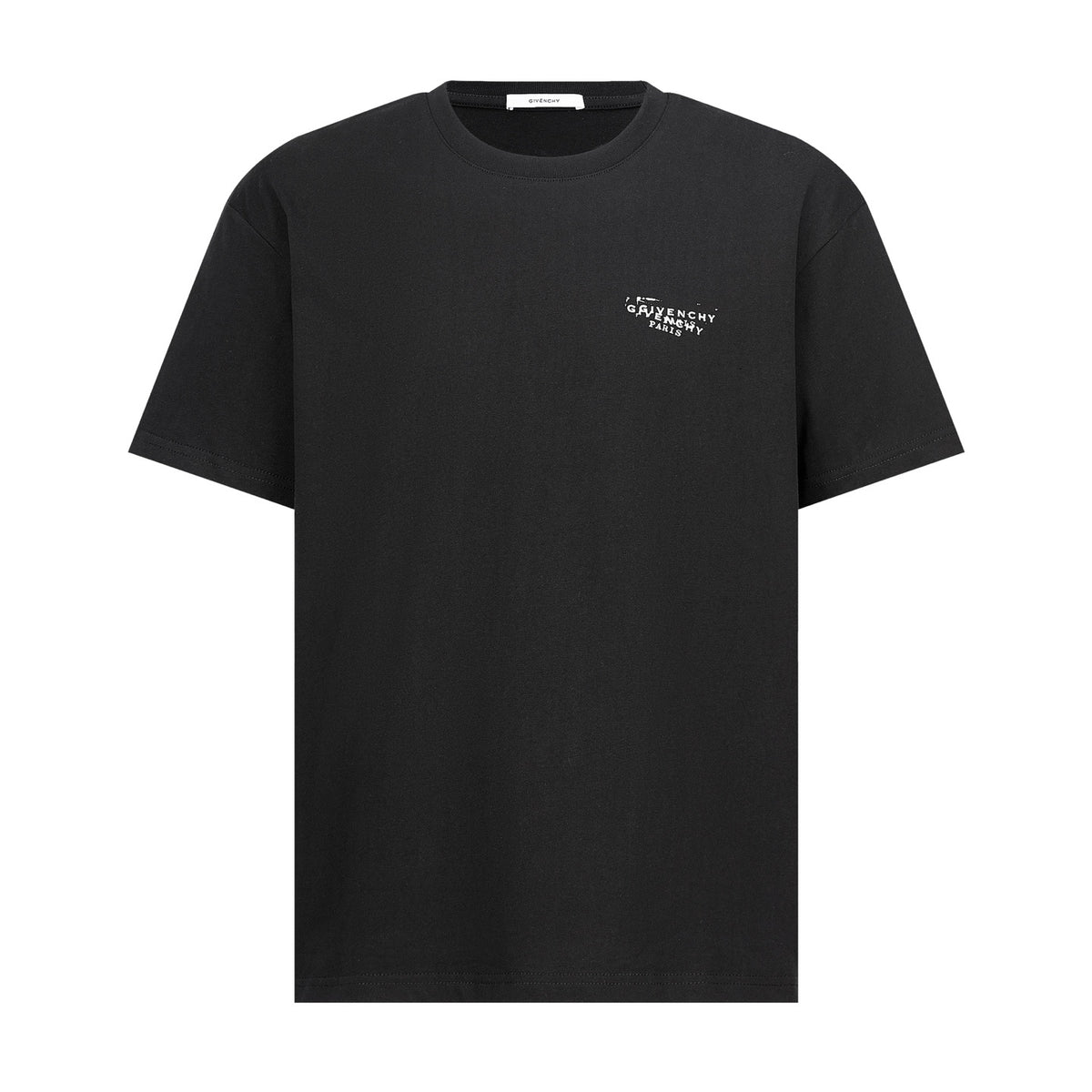 Givenchy T-shirt in Cotton with Givenchy Stamp Print "Black"