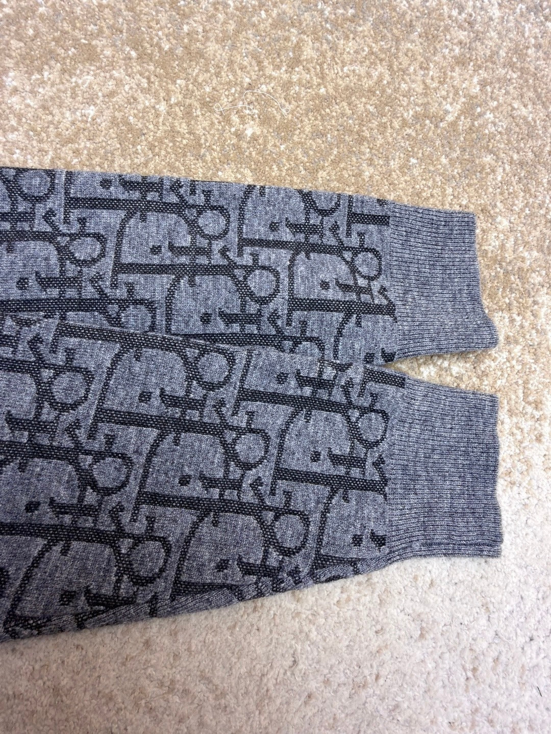 Dior Hooded Zip-up Cardigan "Gray Dior Oblique Wool Blend Jacquard"