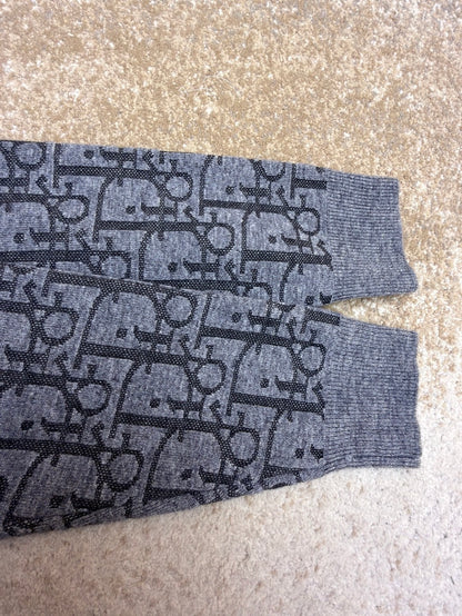 Dior Hooded Zip-up Cardigan "Gray Dior Oblique Wool Blend Jacquard"