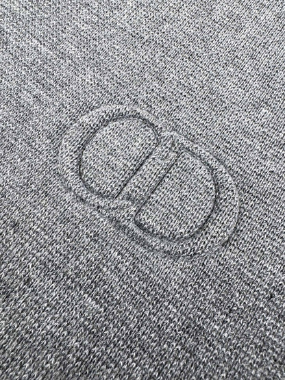 Dior CD Icon Zipped Sweater "Gray Virgin Wool Punto Milano Knit"