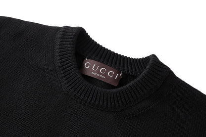Gucci Knit Cotton Wool Sweater with Intarsia "Black"