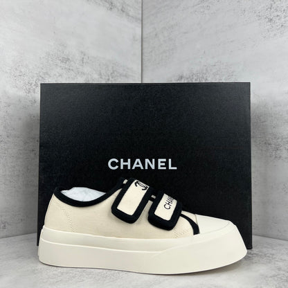 Chanel Double Strap "Beige-Black"