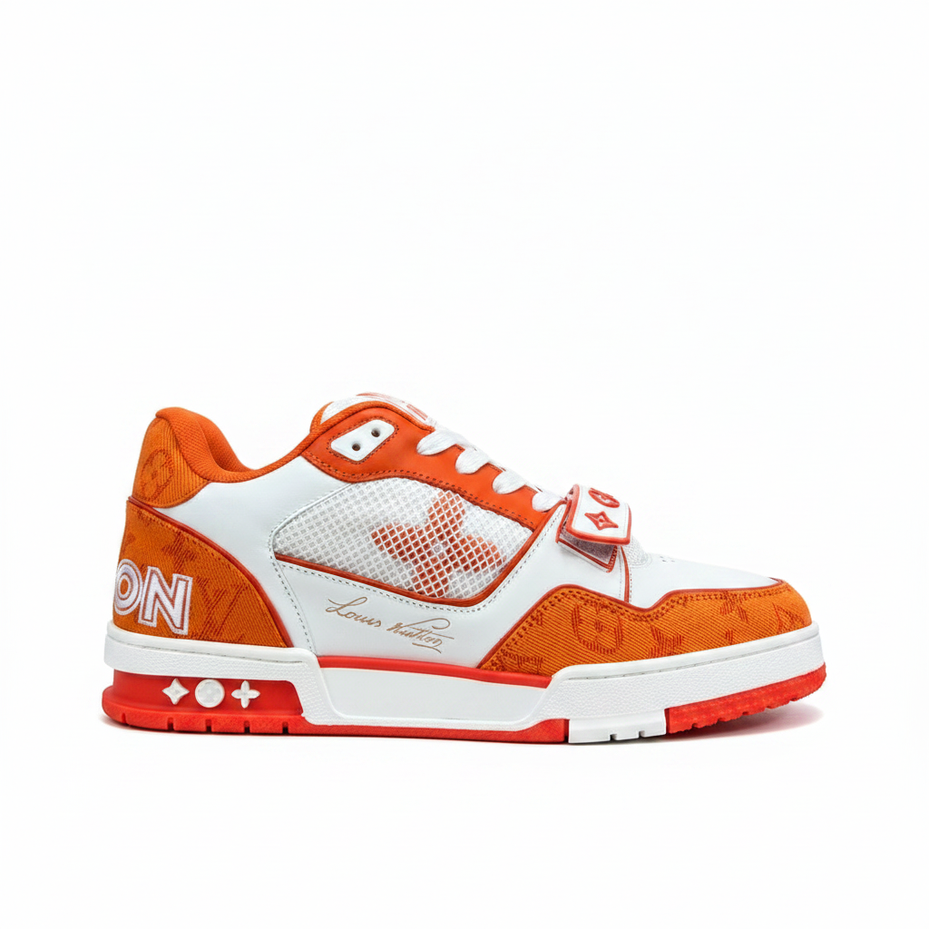 Louis Vuitton LV Trainers Velcro Strap "Orange"