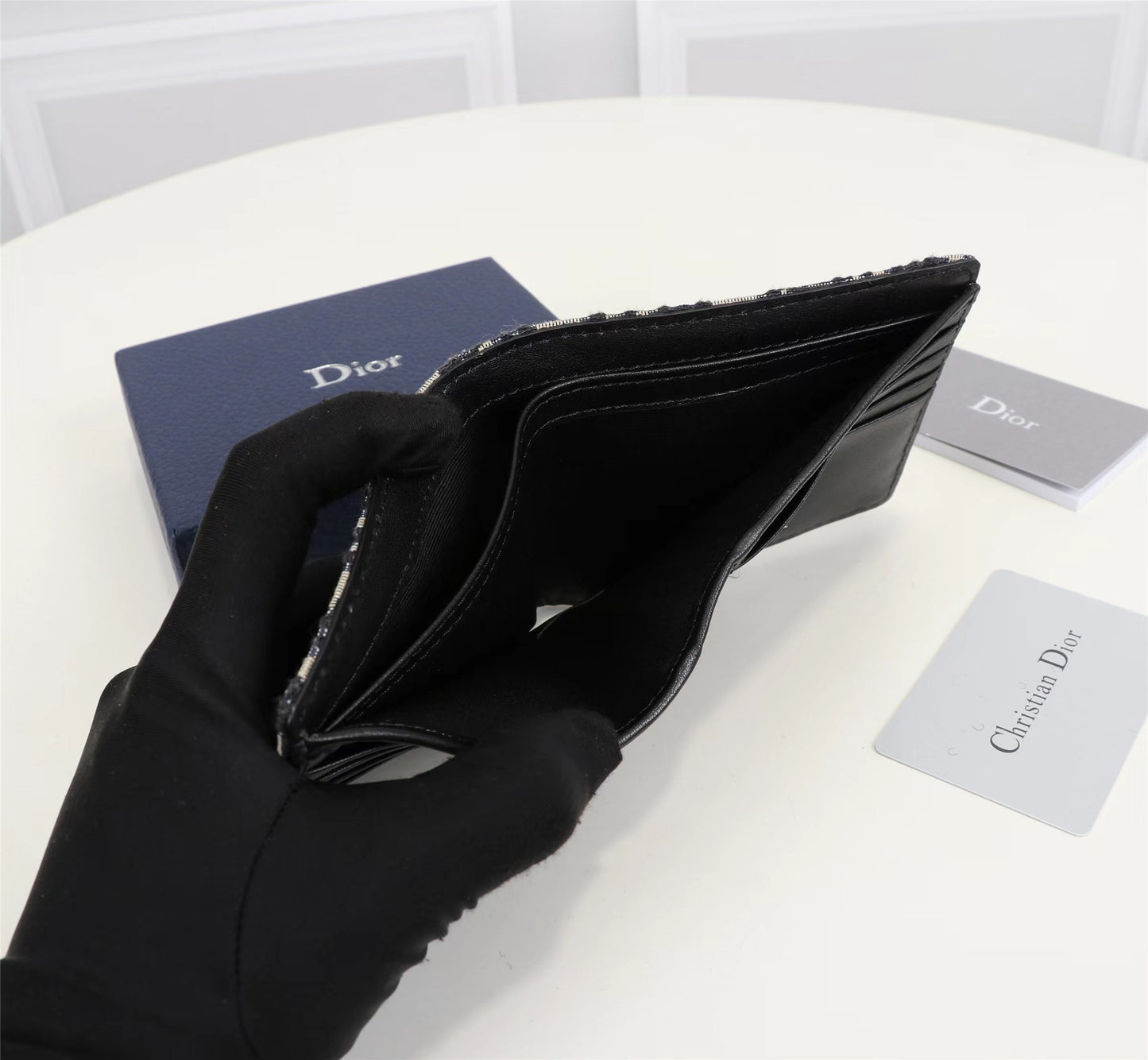 Dior Bifold Wallet Black Dior Oblique Jacquard