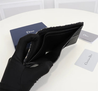 Dior Bifold Wallet Black Dior Oblique Jacquard