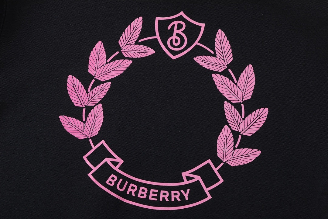 Burberry Oak Leaf Crest Hoodie "Black-Pink"