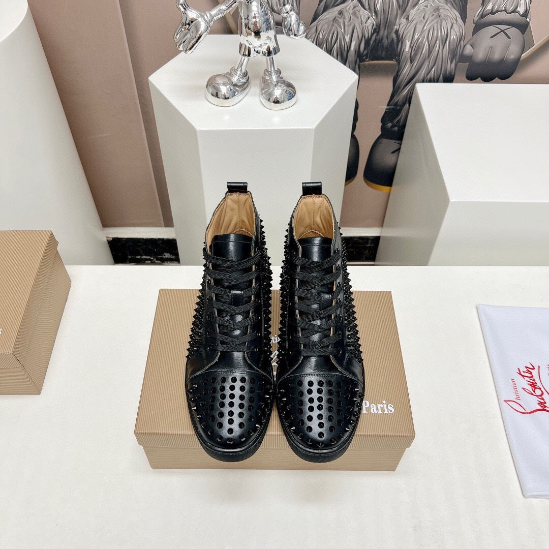 Christian Louboutin High-Top Louis Spikes "Black"