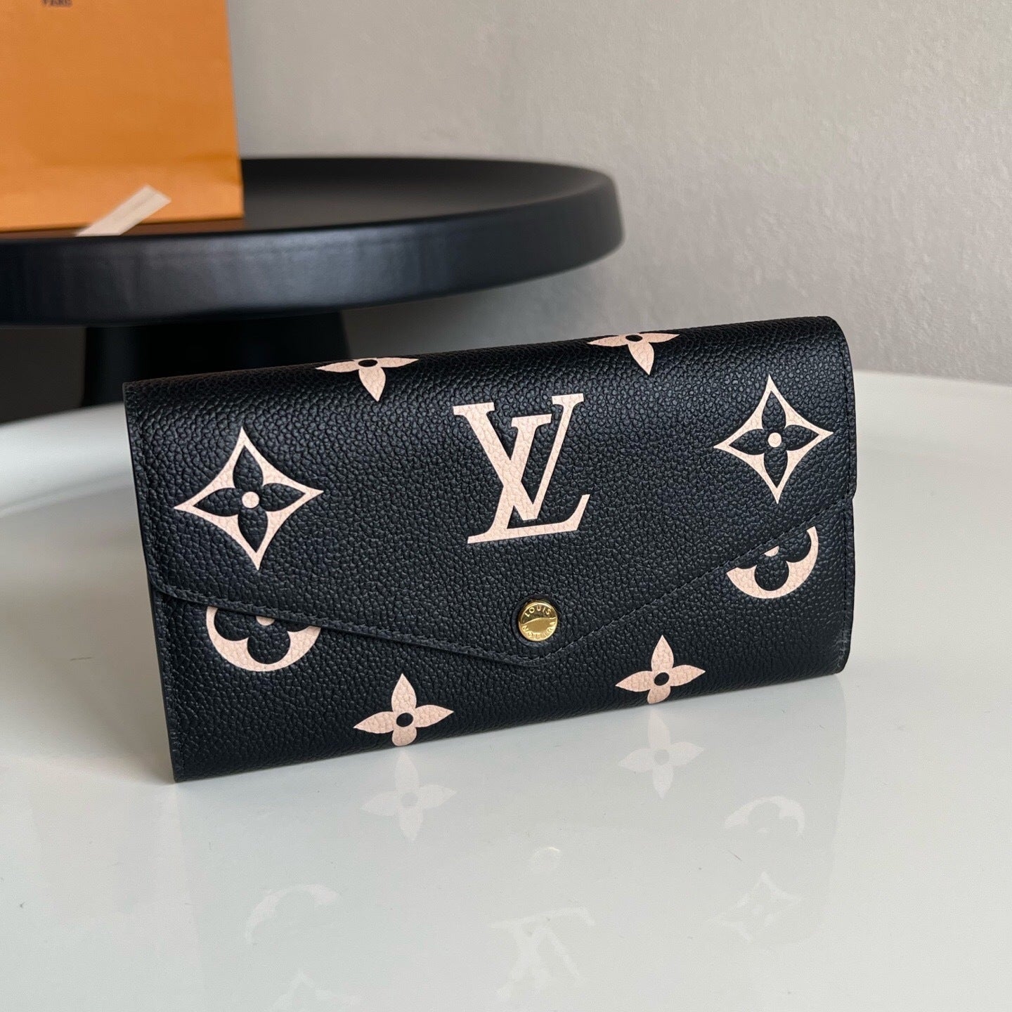 Louis Vuitton Sarah Wallet "Bicolour Monogram Empreinte Leather"
