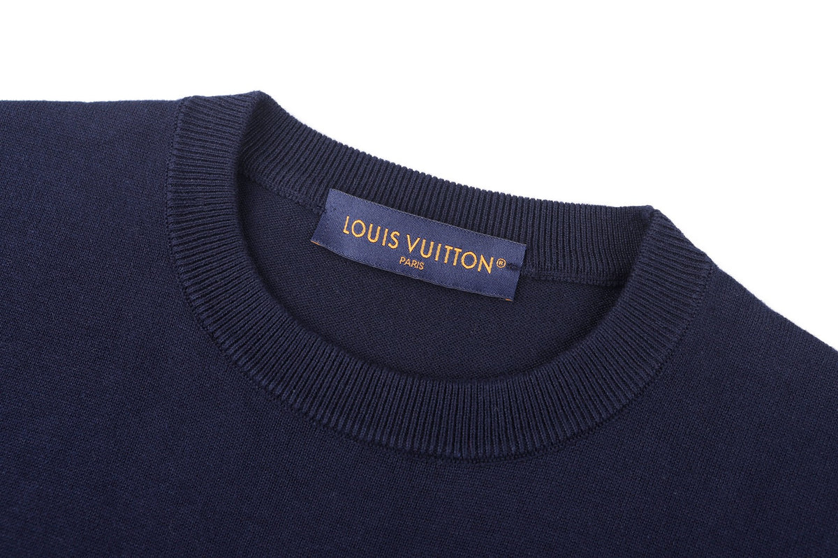 Louis Vuitton Short-Sleeved Crewneck With Signature "Deep Navy"