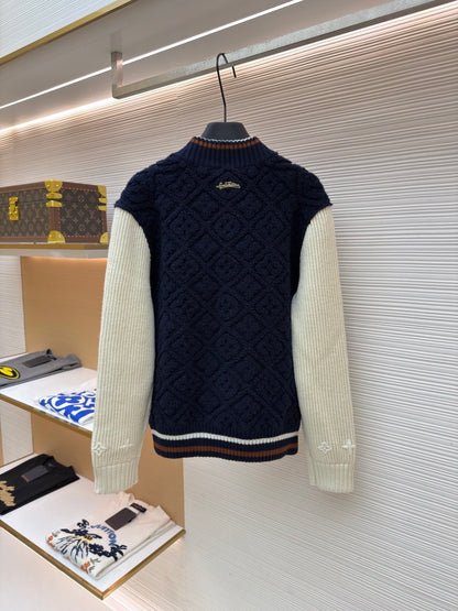 Louis Vuitton Monogram Toweling Varsity Jacket "Navy"