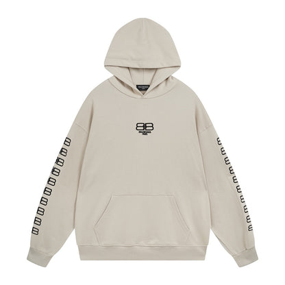 Balenciaga BB Pixel Embroidery Hoodie "Beige-Black"
