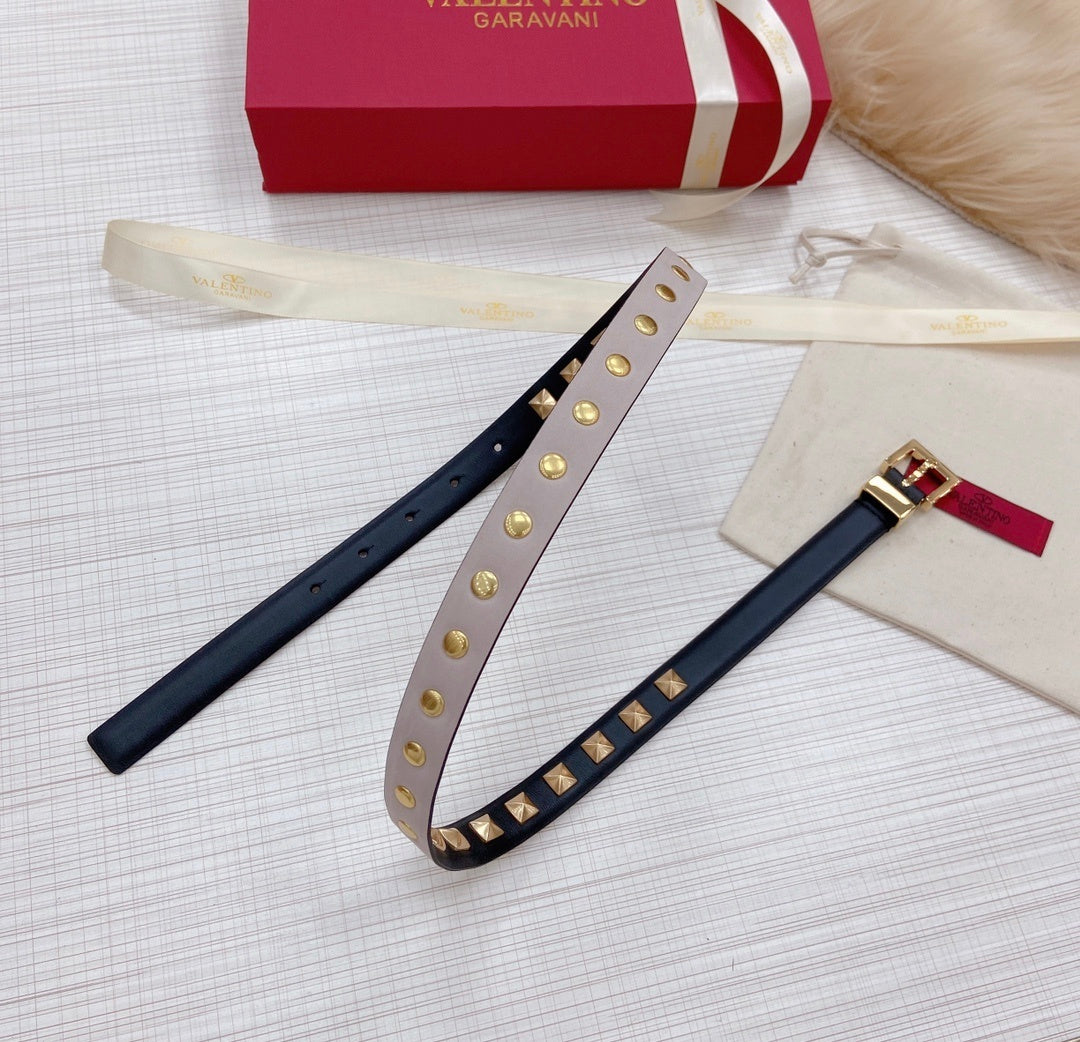 Valentino Rockstud 20mm Leather Belt "Black"