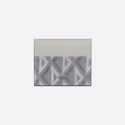 Dior Card Holder CD Diamond Canvas Smooth Calfskin