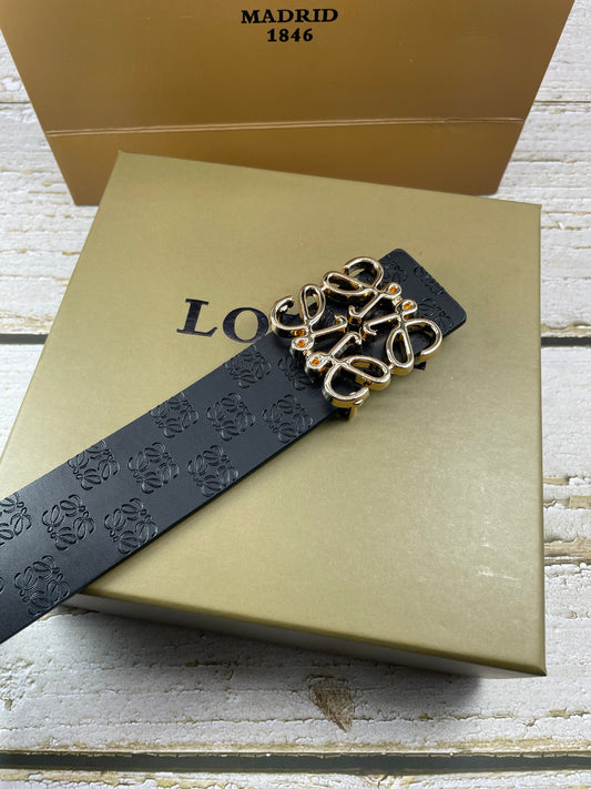 Loewe Leather Belt "Black-Gold"