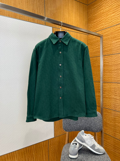 Dior Oblique Shirt "Deep Green Cotton Jacquard"
