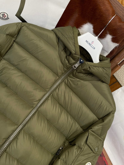 Moncler Galion Hooded Short Down Jacket "Olive Green"