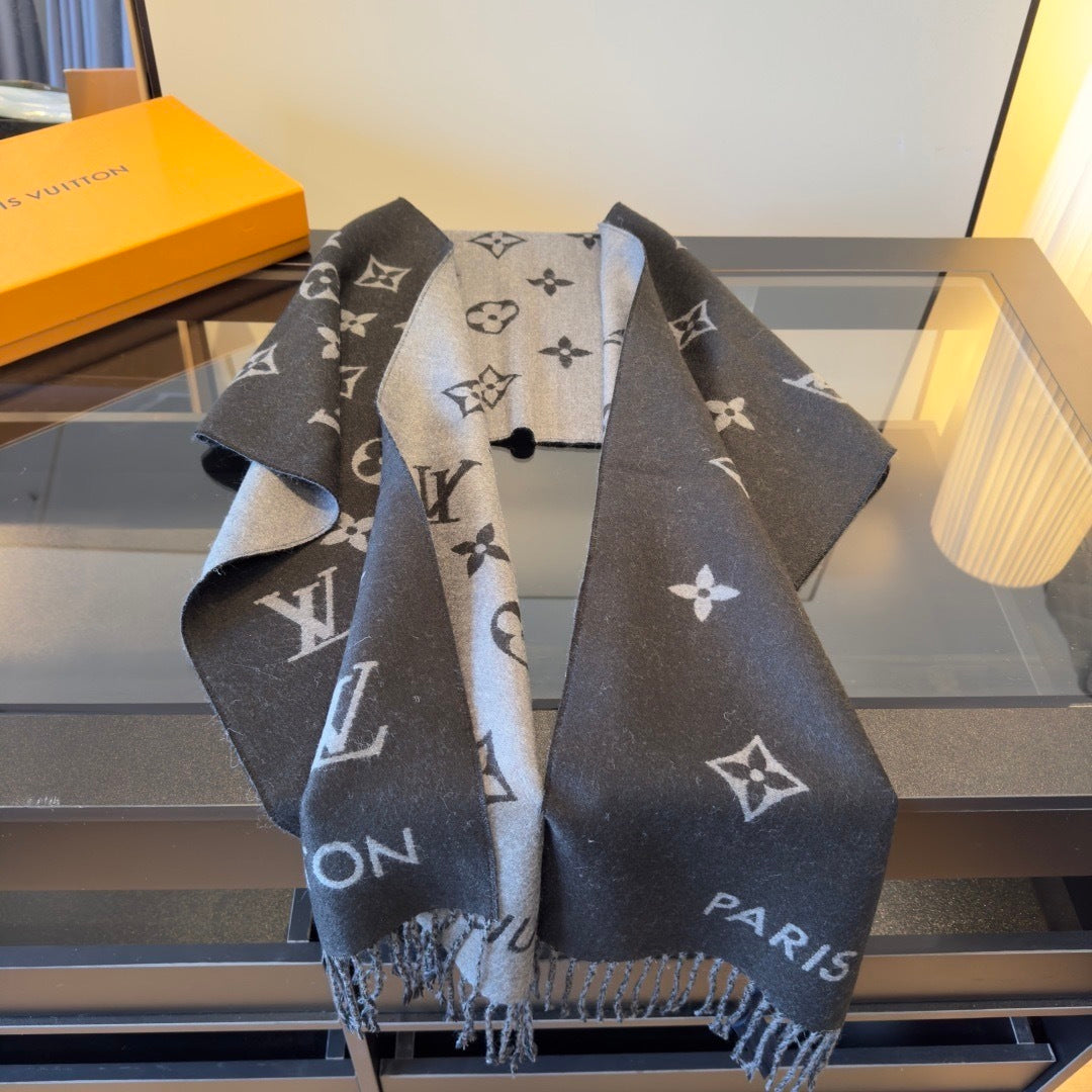 Louis Vuitton Monogram Scarf "Black"