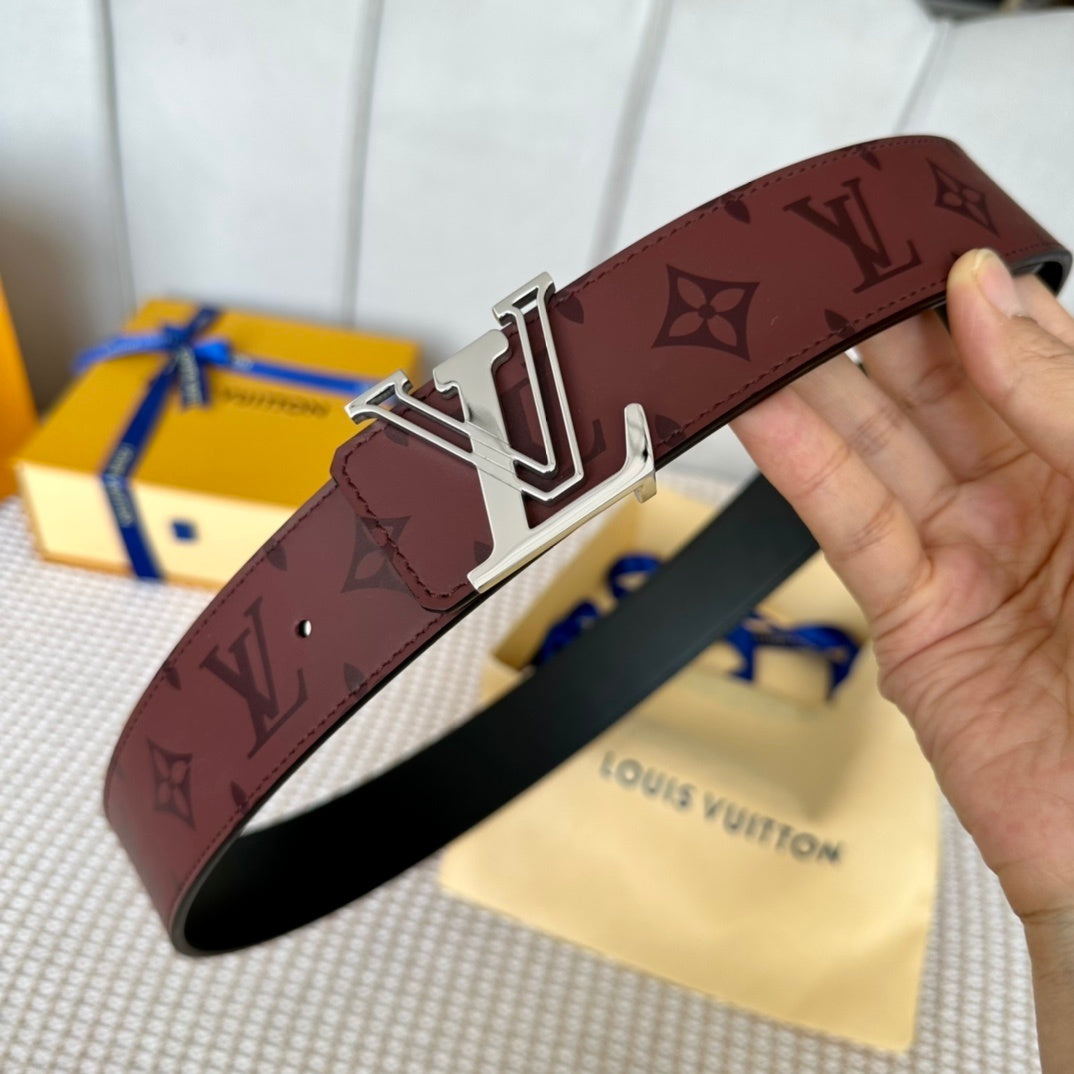 Louis Vuitton Reversible Dimension Leather Belt "Brown" and "Black"
