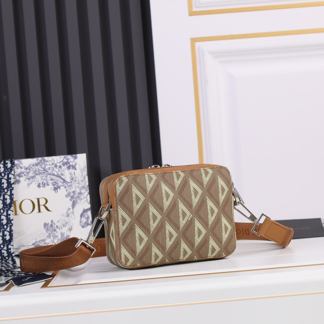 Dior CD Diamond Zipped Pouch with Strap