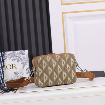 Dior CD Diamond Zipped Pouch with Strap