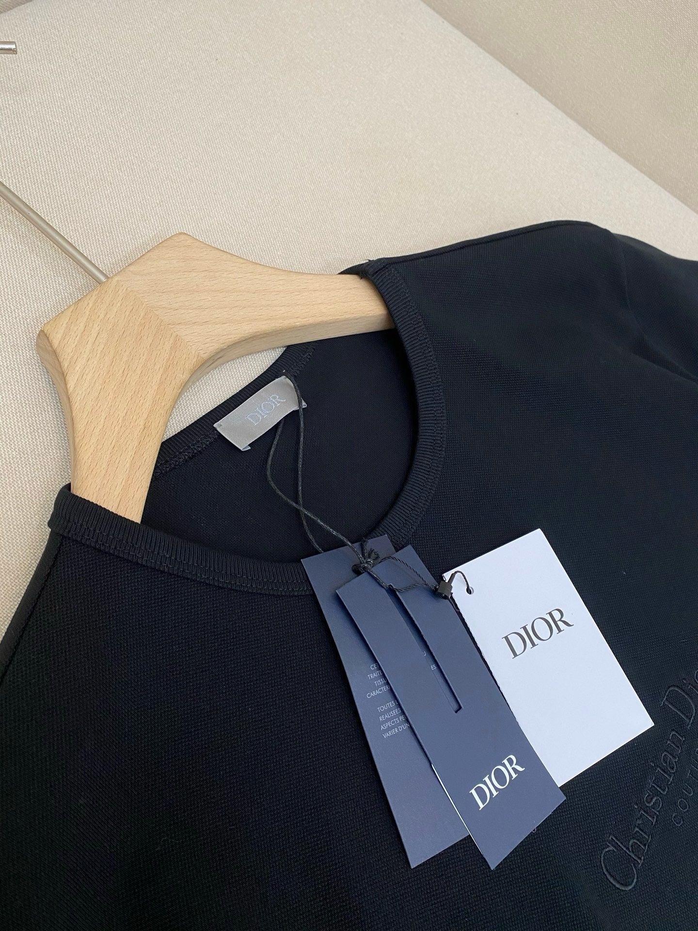 Dior T-Shirt with Christian Dior Embroidery "Black Cotton Jersey"