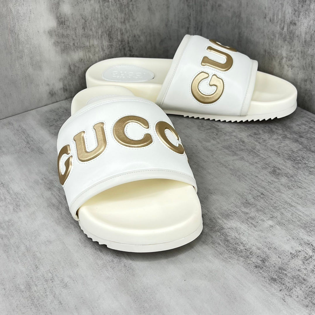 Gucci Slides "Cream-Gold"