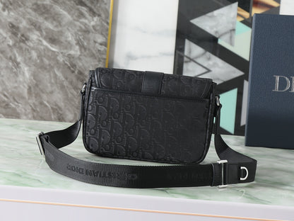 Dior Trek Messenger Bag with Flap "Black Dior Oblique Nylon"