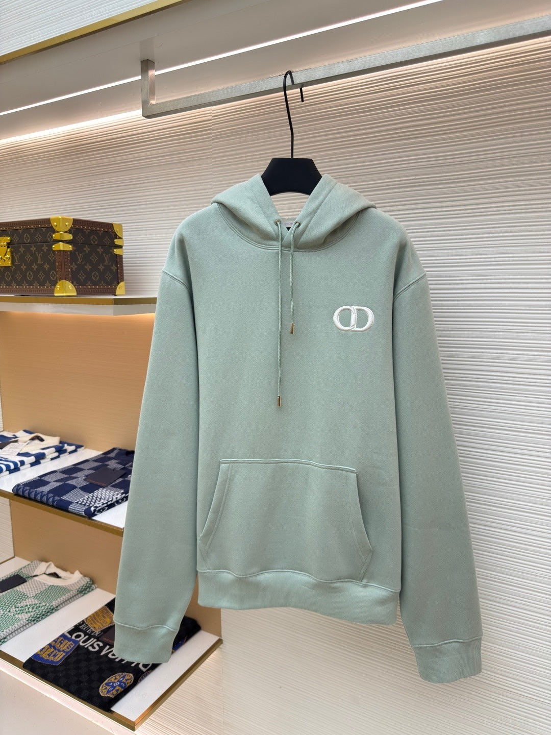 Dior CD Icon Hooded Sweatshirt "Green Cotton Fleece"