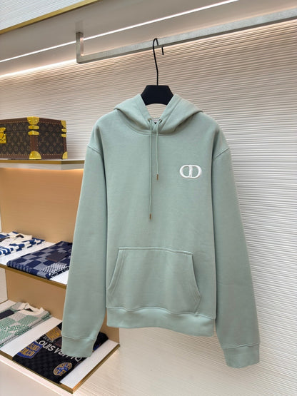 Dior CD Icon Hooded Sweatshirt "Green Cotton Fleece"