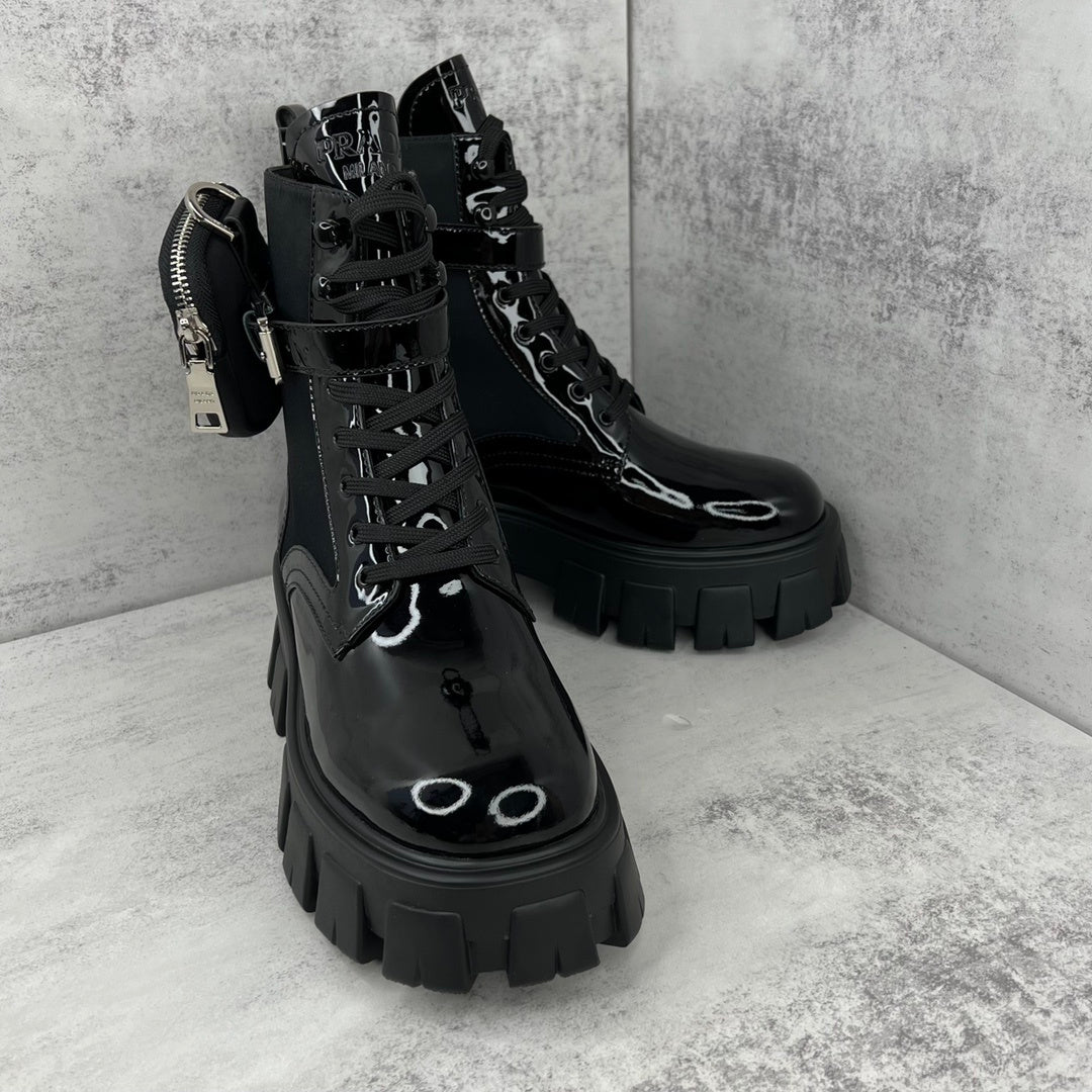 Prada Monolith Leather Boots "Black" V2