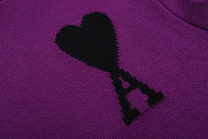 Ami Paris Ami De Coeur Hoodie "Purple"