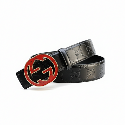 Gucci Leather Belt "Black-Red"