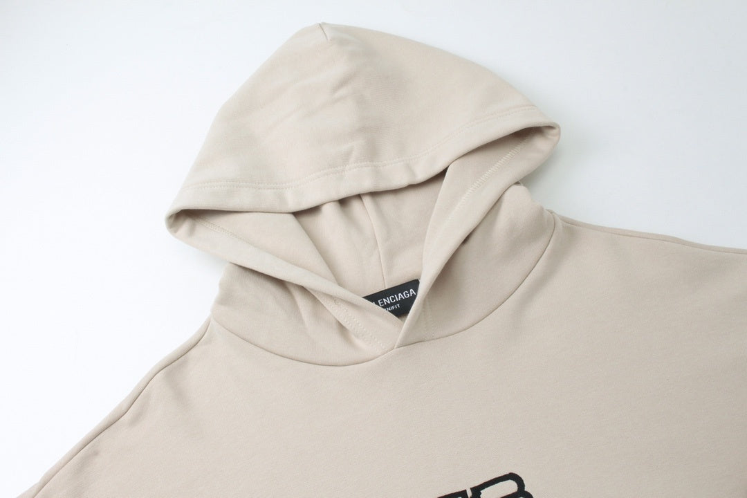 Balenciaga BB Pixel Embroidery Hoodie "Beige-Black"