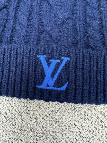 Louis Vuitton Only LV Mini Cable Beanie "Blue"