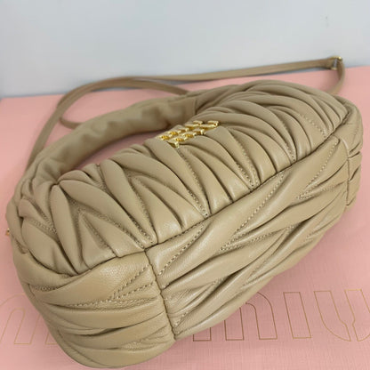 Miu Miu Wander Matelassé Nappa Leather Hobo Bag