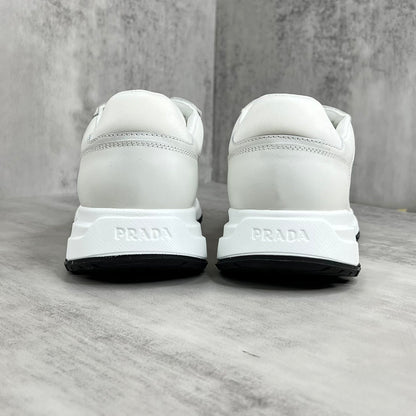 Prada Leather and Re-Nylon Sneakers "White"