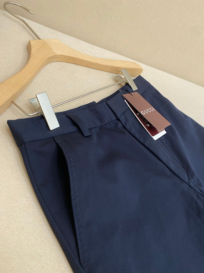 Gucci Compact Cotton Twill Shorts "Navy"