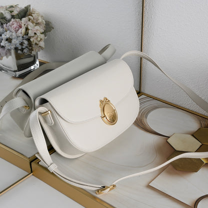 Dior Medium Dior Médaillon Flap Bag "White Grained Calfskin"