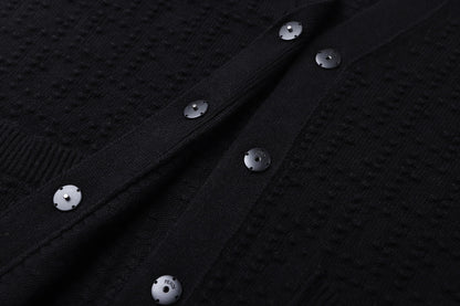 Fendi Black FF Cashmere and Wool Blend Cardigan "Black"
