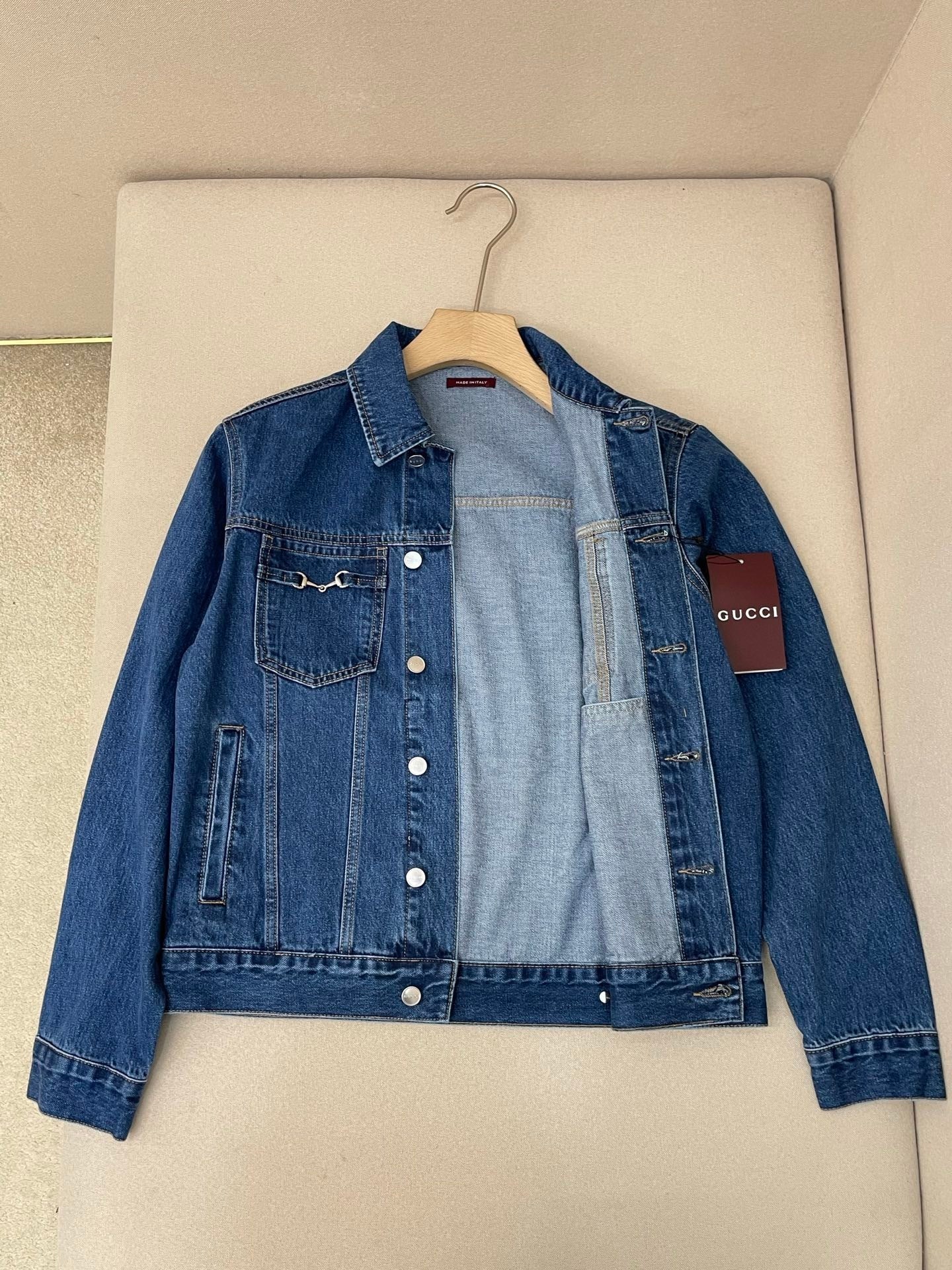 Gucci Cotton Denim Jacket with Horsebit