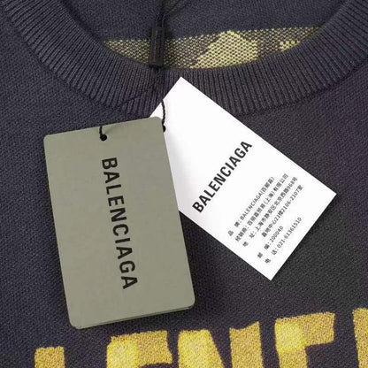 Balenciaga Double Front Sweater "Grey-Yellow"