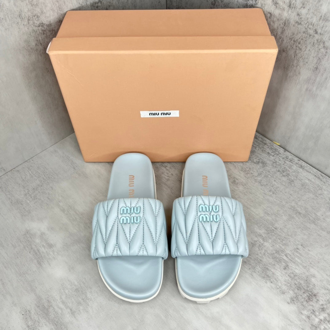 Miu Miu Slides "Baby Blue-White"