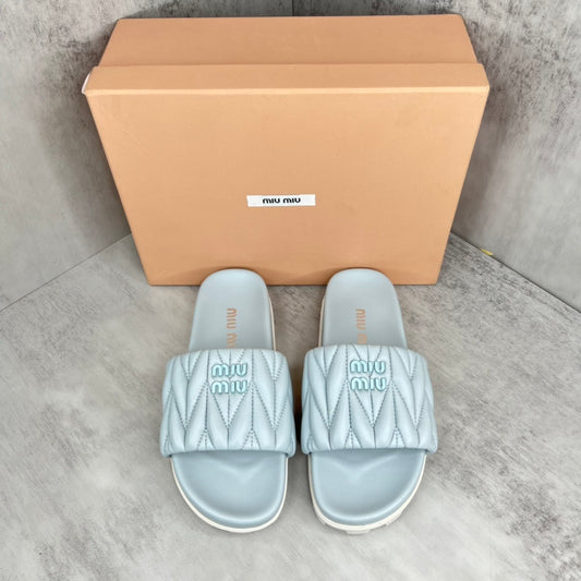 Miu Miu Slides "Baby Blue-White"